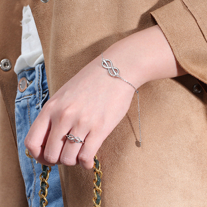 Geometric Hollow Silver Band Ring 925 Sterling Silver Electroplated Gift For Her Womens Fashion Jewelry Accessory Trendy