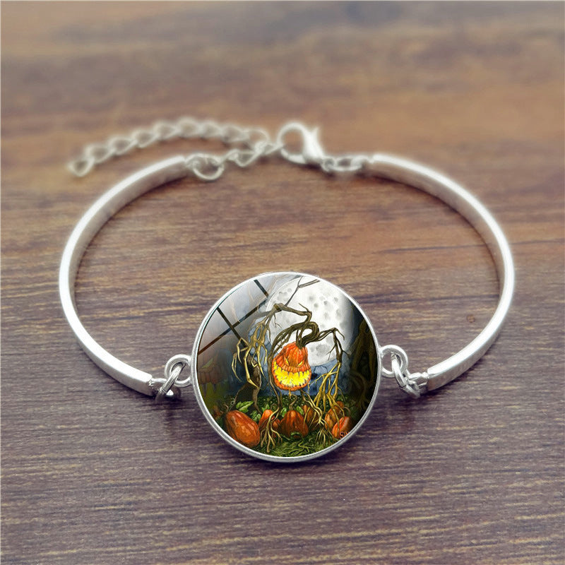 Womens Halloween U Shape Alloy Bracelet Inlaid Gems