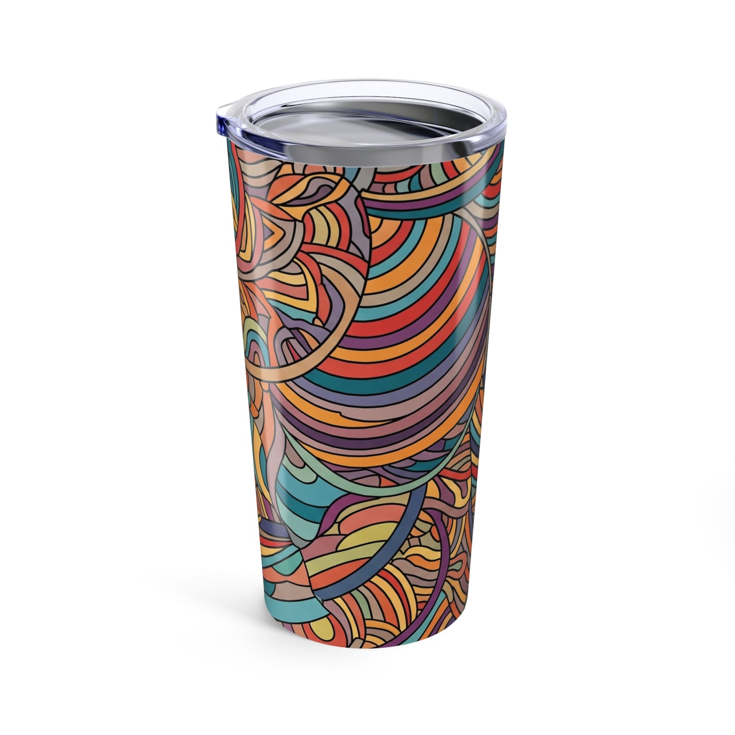 20 Ounce Stainless Steel Tumbler With Double Wall Vacuum Insulation Spill Resistant Mug Printed Design Dishwasher