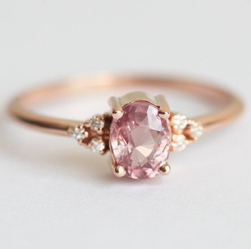 Geometric Alloy Ring With Artificial Gemstone And Diamond Inlay For Women Fashion Jewelry Size 6 7 8 9 10 Ring