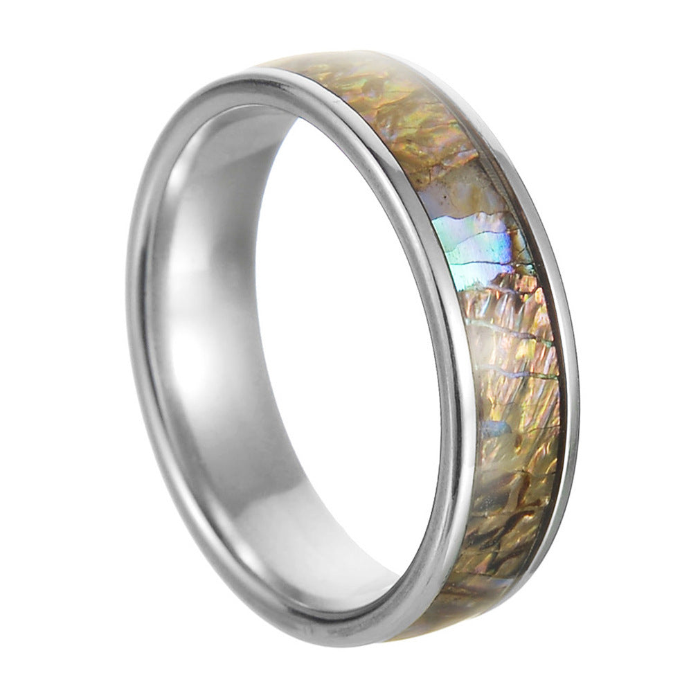 Titanium Steel Shell Ring for Men and Women Electroplated Creative Design 6MM Band Fashion Jewelry Gift Everyday Wear