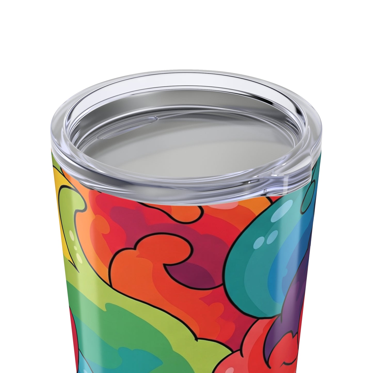 20 Ounce Stainless Steel Tumbler With Printed Pattern Double Wall Vacuum Insulated Spill Resistant Travel Mug