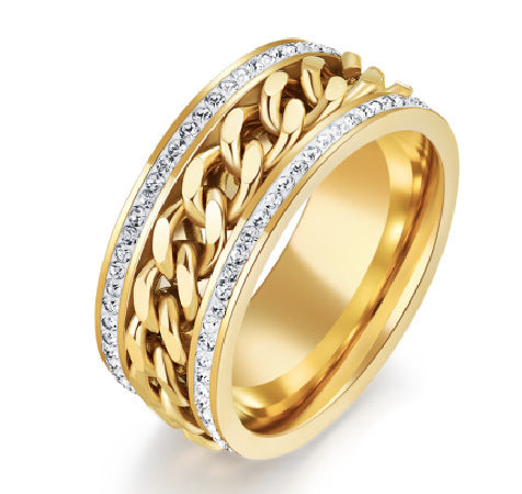 Personalized Unisex Geometric Titanium Steel Ring Rose Gold