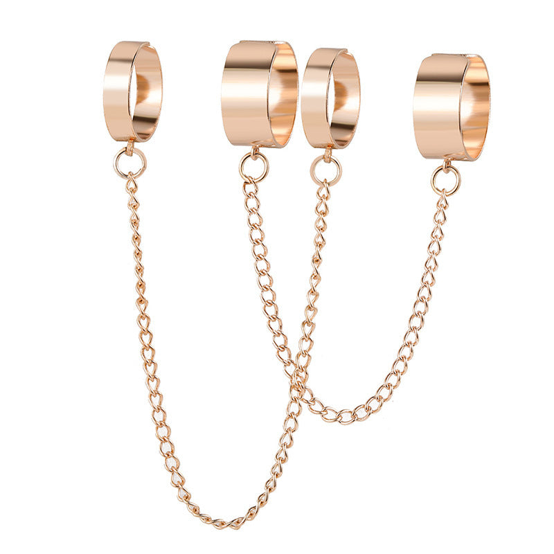 Geometric Knuckle Ring Set Adjustable Opening Alloy Electroplated Silver Gold Rose Gold European Jewelry Piece