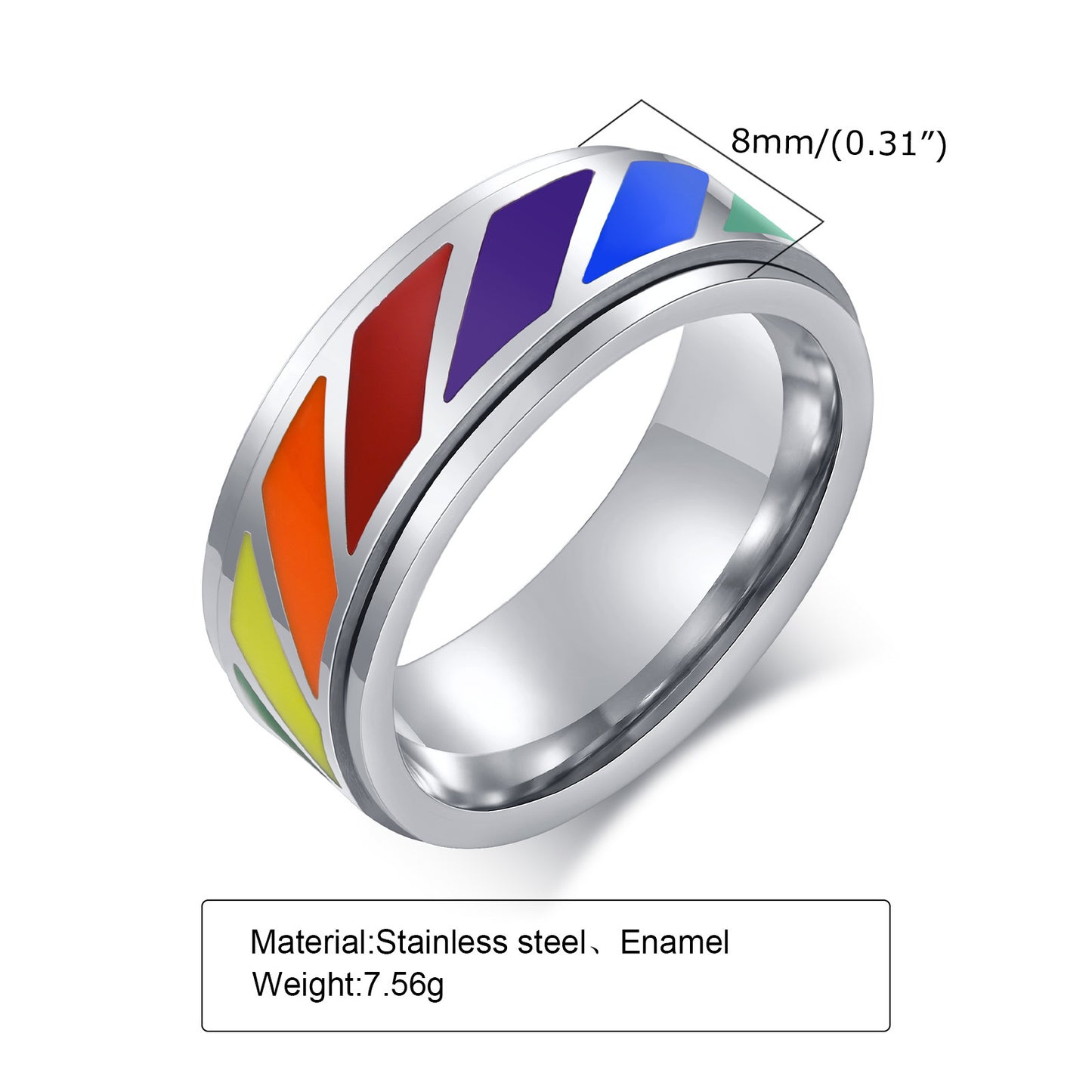 Stainless Steel Rotating Ring For Men Fashion Accessory