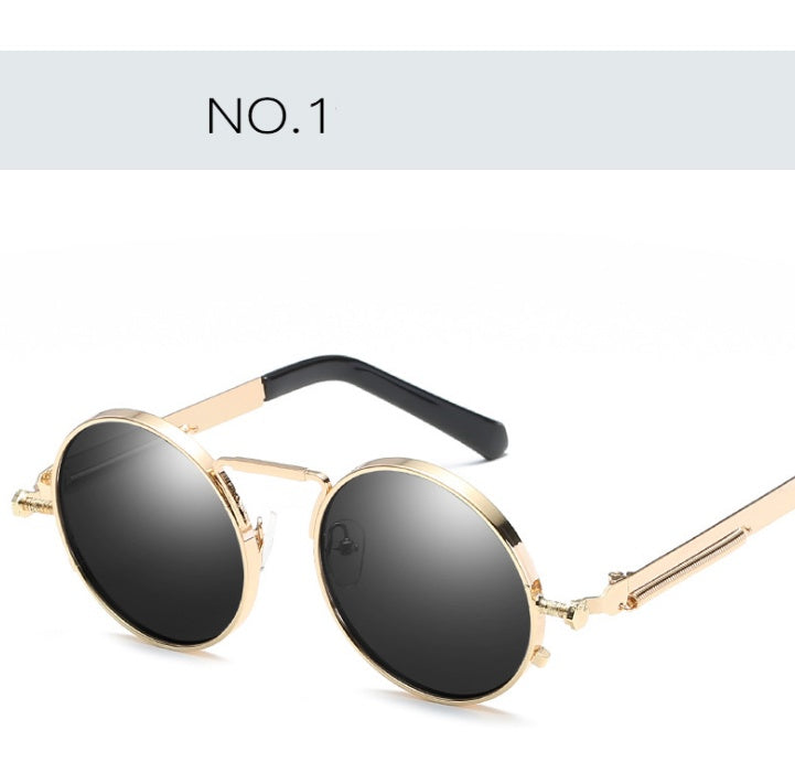 Round Sunglasses For Men Women UV400 Anti Reflective Mirror Lenses Metal Frame Outdoor Eyewear Trendy A Modern