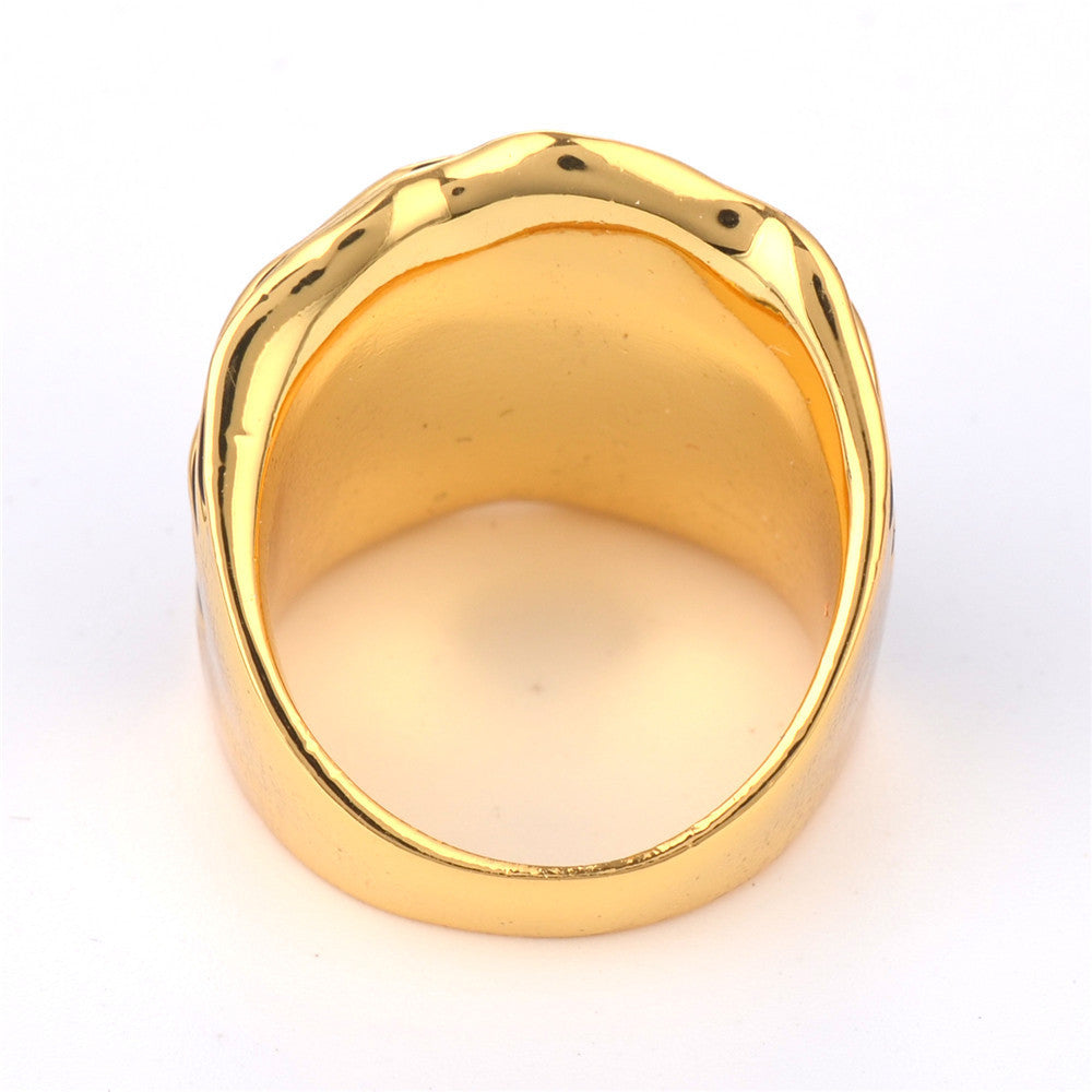 Vintage Ring Set For Couple Unisex Alloy Jewelry Gold And White Drip Oil Finish Sizes Seven Eight Nine Ten Art