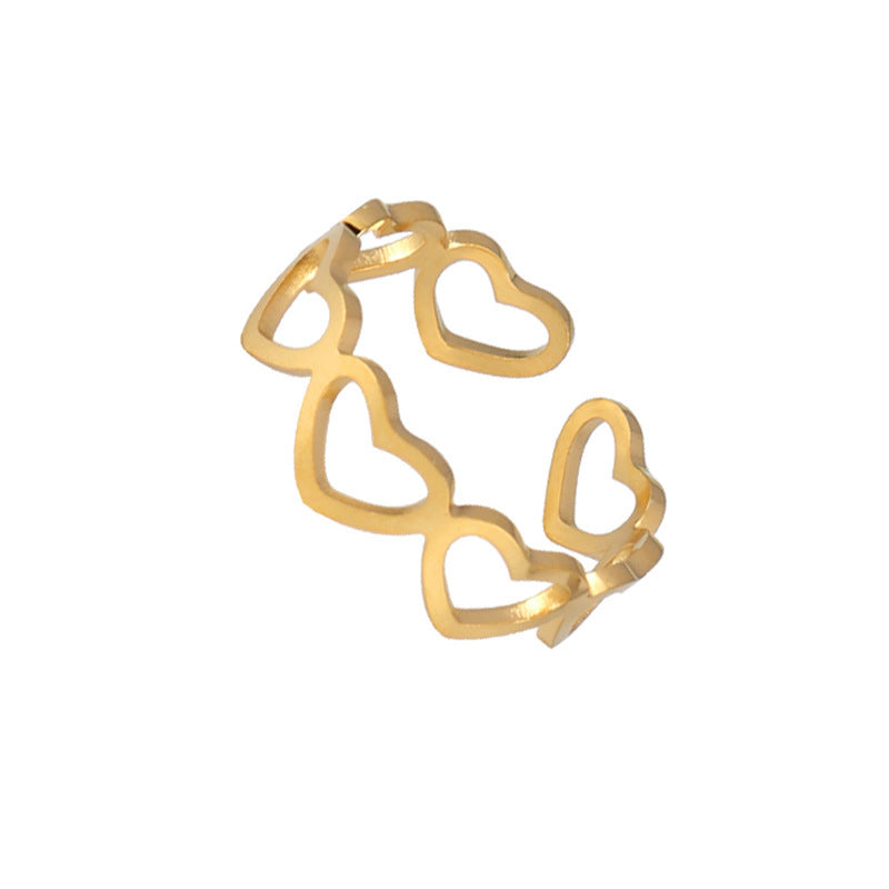 Stainless Steel Geometric Ring Natural Style Women Gold Silver Trendy Fashion Hip Hop Minimal Jewelry Timeless