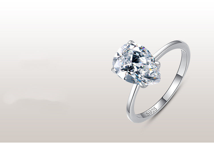 Womens 925 Silver Drop Ring European Fashion Design Elegant Jewelry Gift For Her Silver Ring Fashion Ring Ring