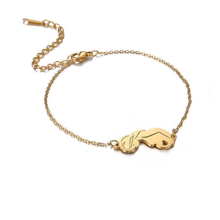 Womens Cartoon Titanium Steel Bracelet Polished Anti Fatigue Jewelry Gift For Mom And Daughter Cute Gift For Women