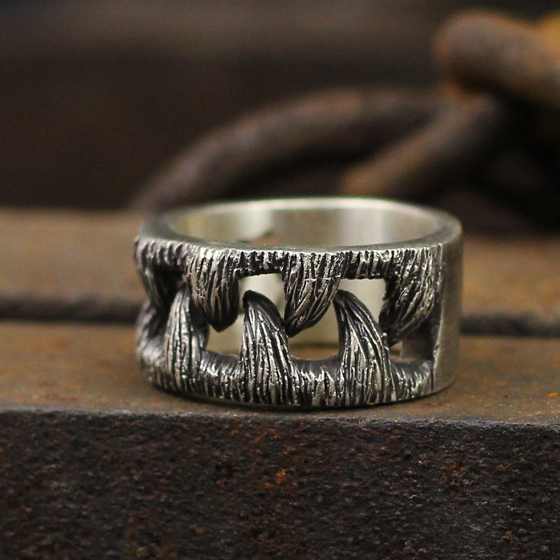 Mens Stainless Steel Ring Vintage Teeth Design Jewelry