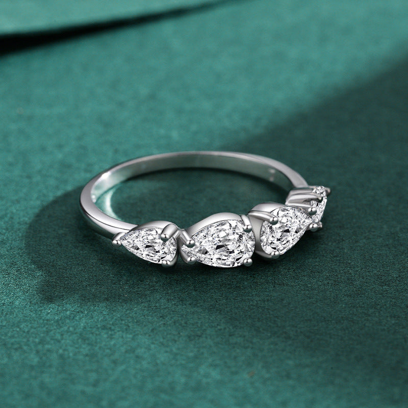 925 Sterling Silver Gold Plated Ring With Artificial Gemstones Womens Diamond Anniversary Ring Crafted For Everyday Wear