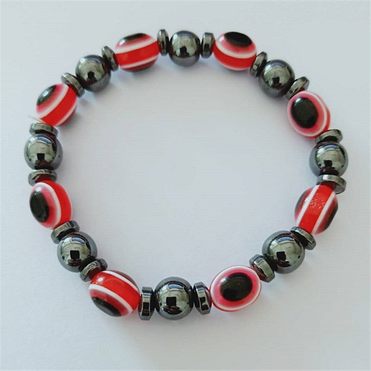 Unisex Beaded Bracelet Handmade Colorful Flat Beads Jewelry Elastic Band Magnetic Hematite For Men And Women