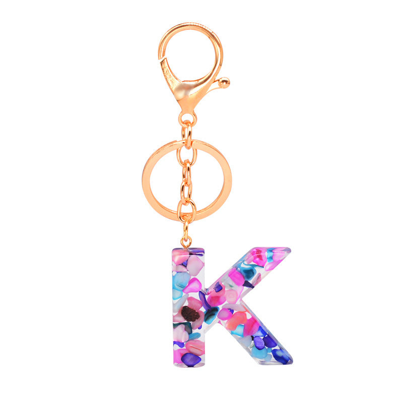 Epoxy Letters Keychain Unisex Initial Pendant Alphabet Charm Decoration With Individual Packaging Epoxy Letters Keychain