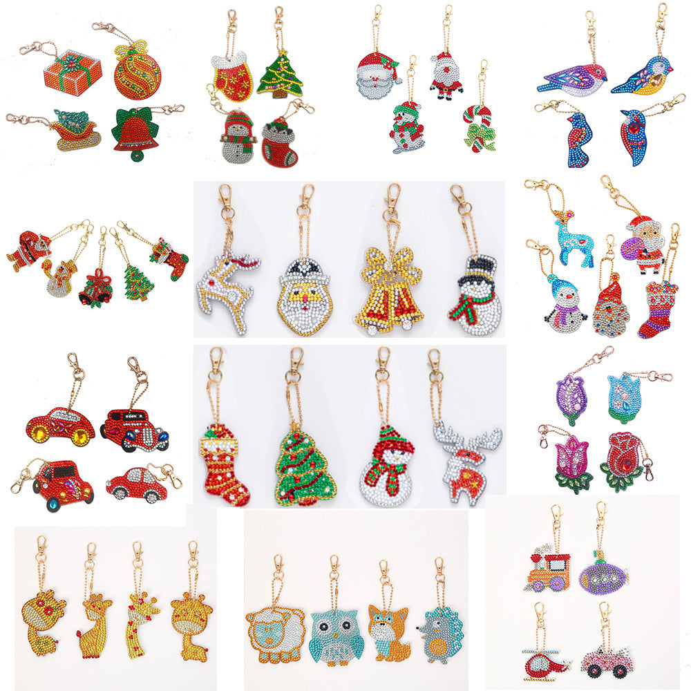 Diamond Painting Keychain Kit Cartoon Animals Handmade Decorative For Purses Bags Backpacks DIY Craft Handmade