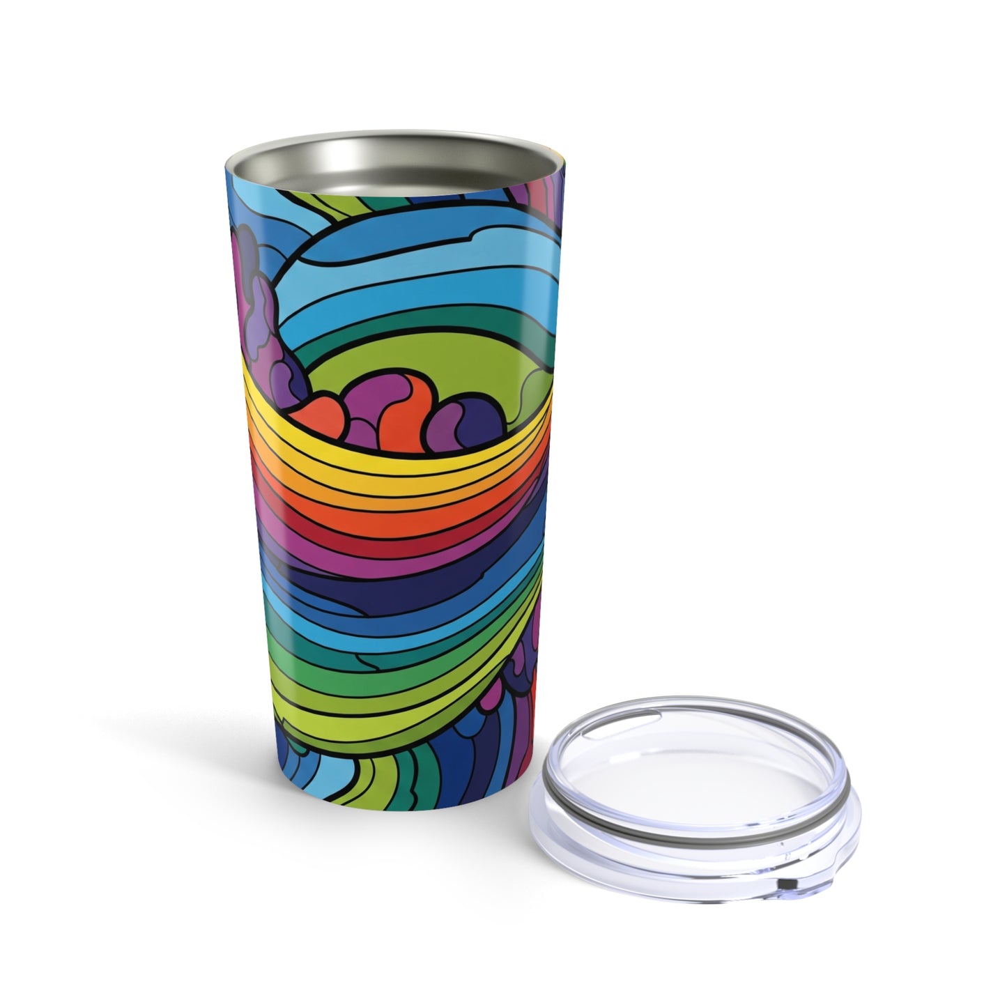 20 Ounce Stainless Steel Tumbler With Double Wall Vacuum Insulation For Hot Or Cold Beverages Printed Design