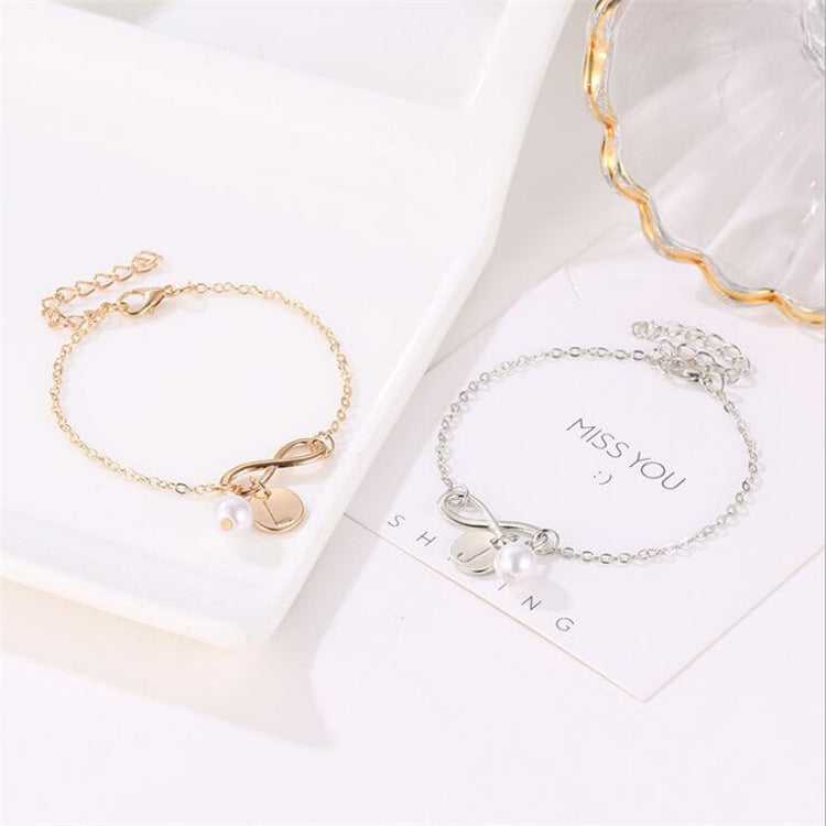 Electroplated Alloy Letter Bracelet for Women with Random Letter Charm Bangle Beach Jewelry Beach Charm Bundle