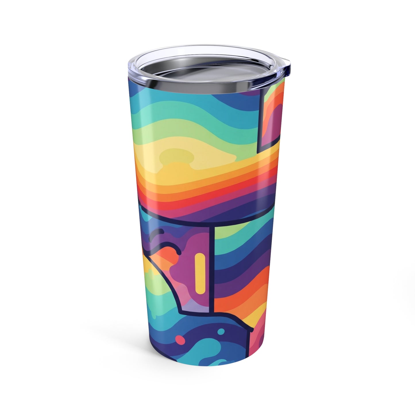 20 Oz Stainless Steel Travel Mug With Double Wall Vacuum Insulated Spill Resistant Lid Printed Design Keeps Hot Or