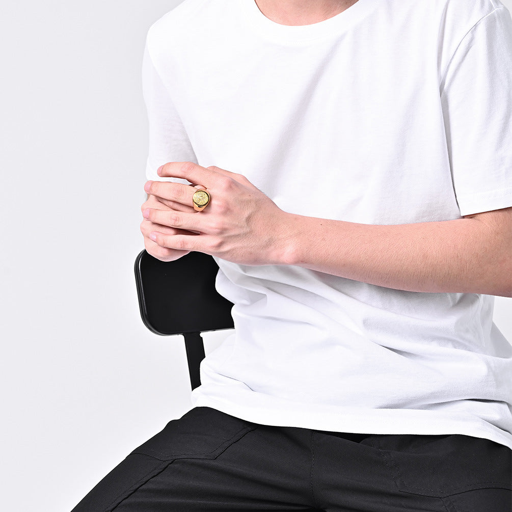 Mens Titanium Steel Ring Geometric Modern Fashion Accessory Unisex Style For All Sleek Everyday Wear Accessory