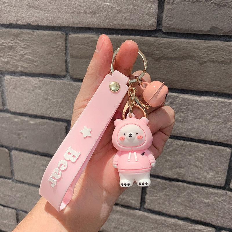 Cute Silicone Bear Keychain Pendant For Bag And Keys