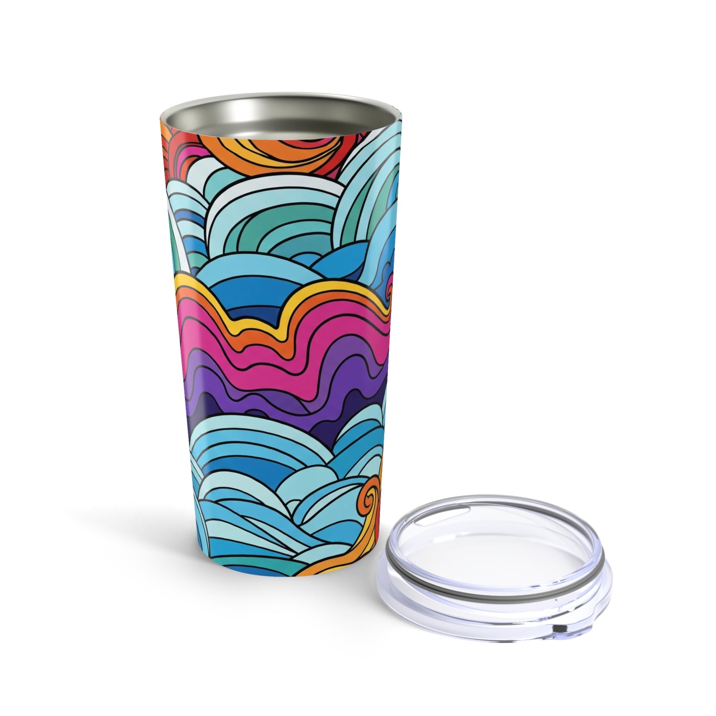 20oz Stainless Steel Tumbler With Double Wall Vacuum Insulation Leak Proof Durable Hot Cold Beverage Printed