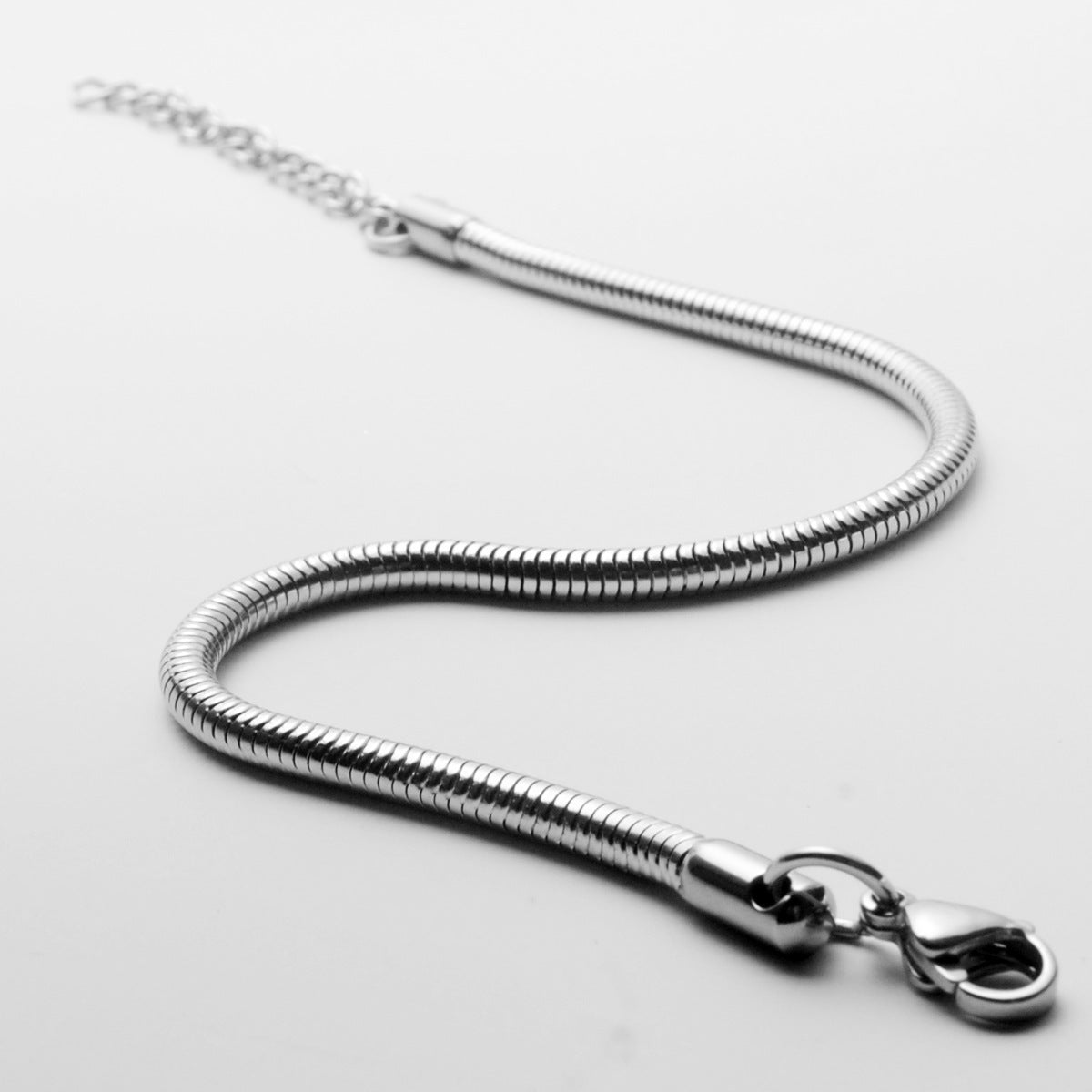 Girls Stainless Steel Bracelet Polished Snake Bones Chain Adjustable Length 16CM 18CM 20CM Geometric Jewelry