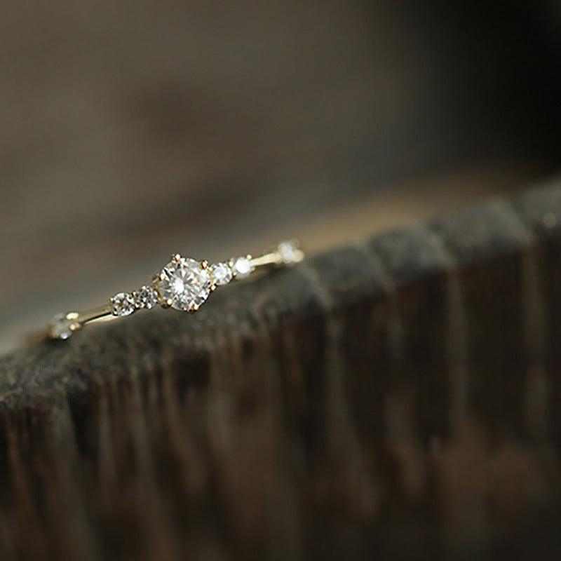 Womens Adjustable Copper Ring Electroplated White Gold Geometric Ring Affordable Luxury Jewelry Gift for Her