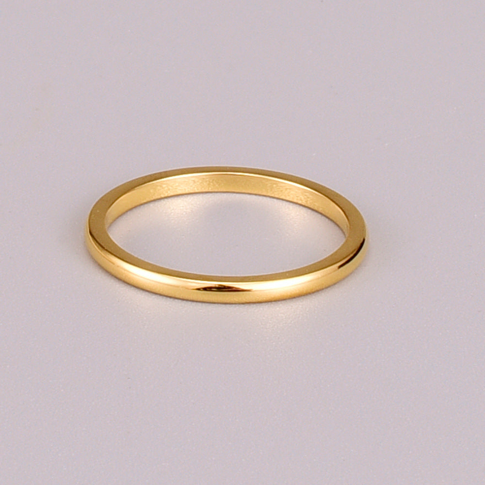 Heart Shape Ring Titanium Steel 18K Gold Glossy Finish European Fashion Ring With Metal Shell Butterflies Star