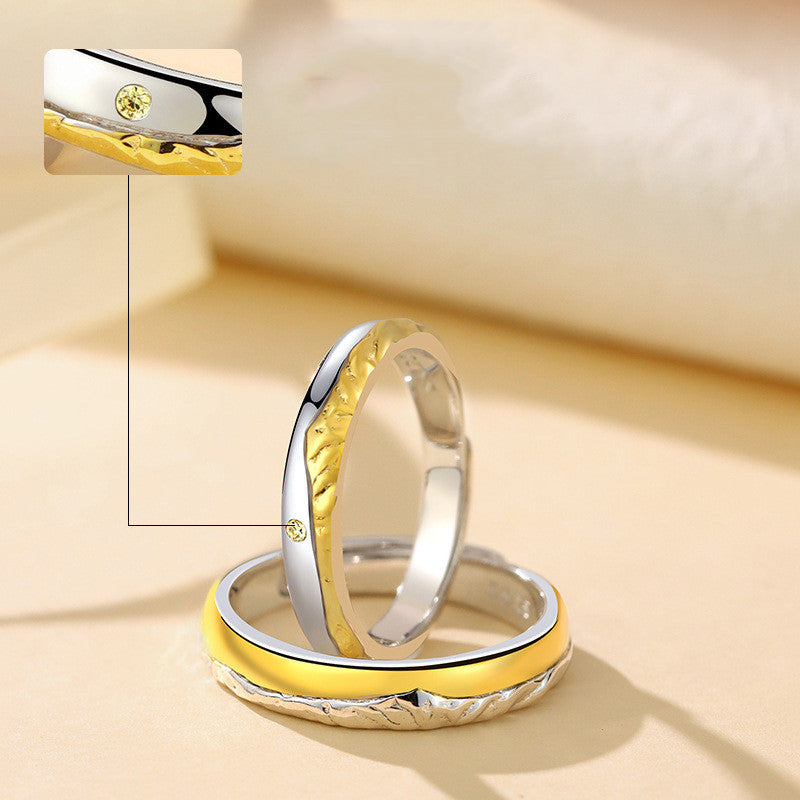 Couple Rings Adjustable Copper Rings Men Women Electroplated Matching Rings His And Hers Fashion Jewelry Sunset