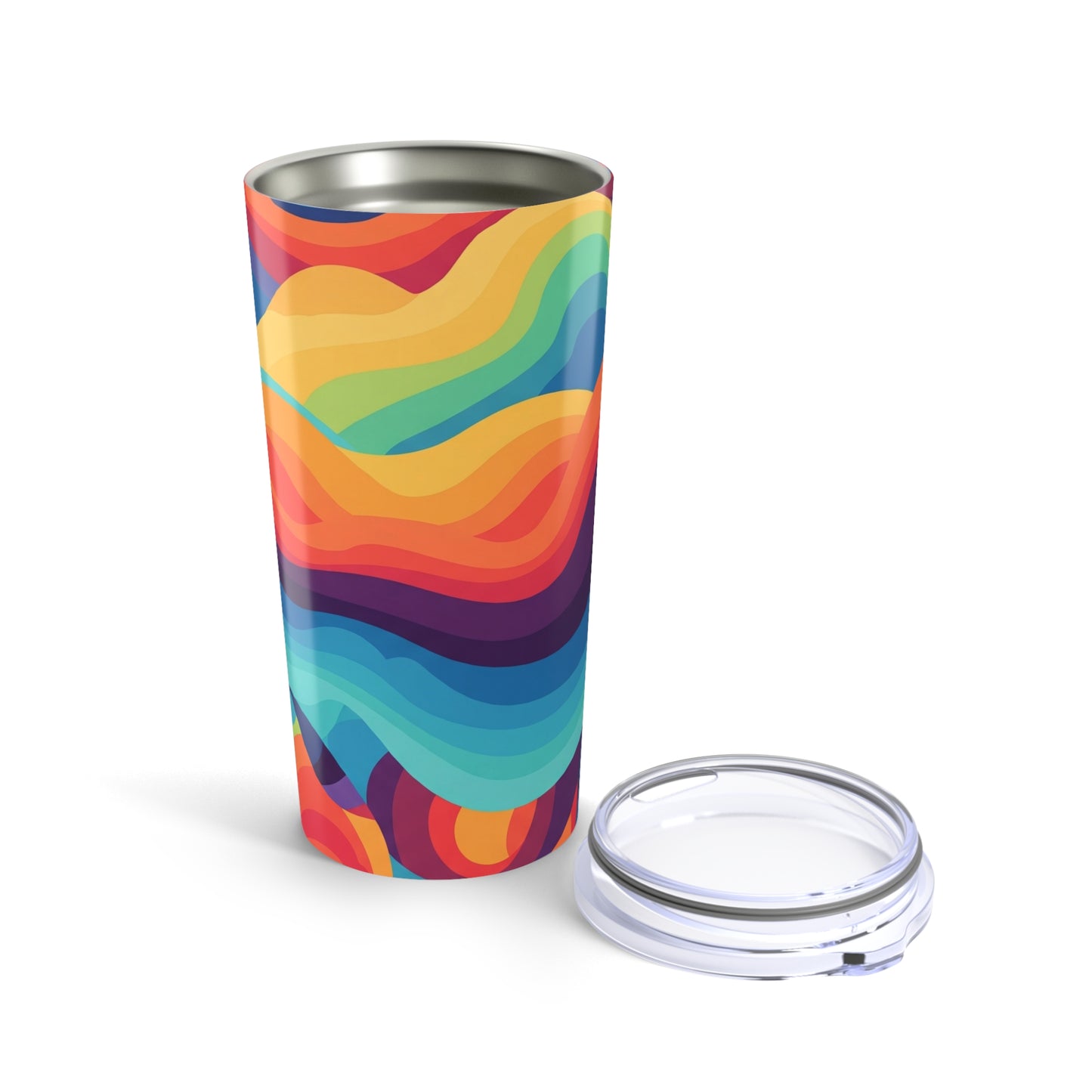 20oz Stainless Steel Tumbler With Double Wall Vacuum Insulation And Printed Design For Hot And Cold Drinks Travel