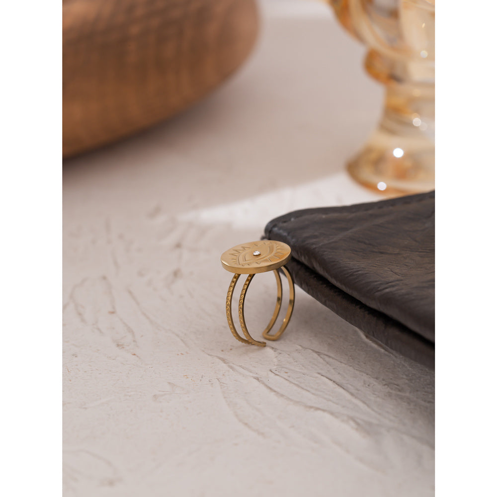 Womens Demon Eye Ring 18K Gold Plated Stainless Steel Eye Design Jewelry Statement Piece For Women Ultra Shine