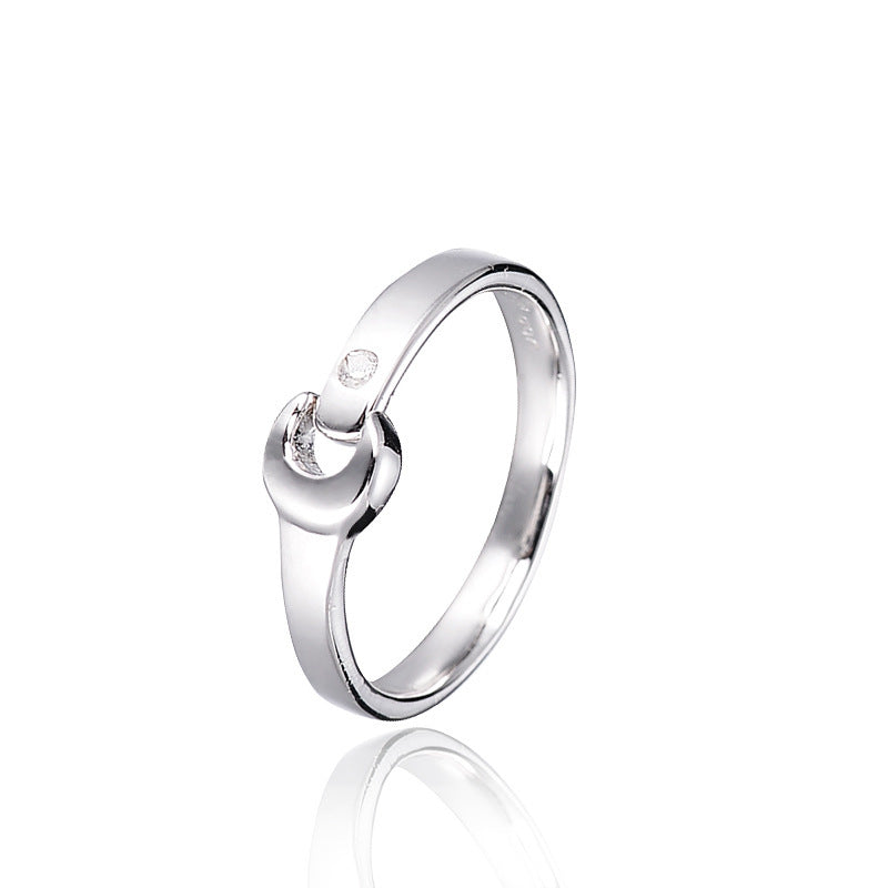 Silver Couple Ring Set Matching His And Hers Promise Bands