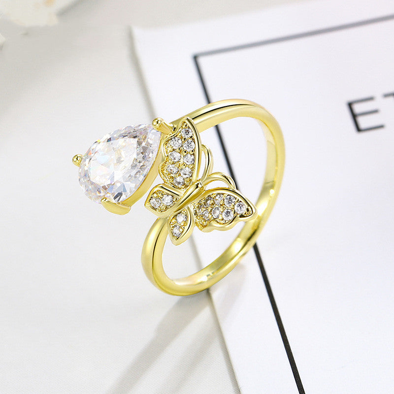 Pastoral Vintage Drop Zircon Ring