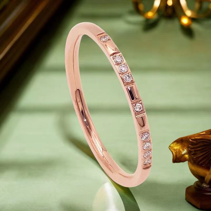 Women Titanium Steel Wave Design Ring Electroplated No Fading Casual Everyday Fashion Jewelry Ring Fashionable