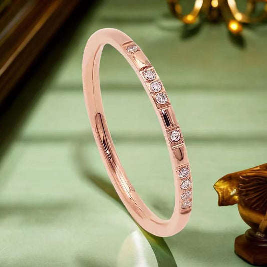 Women Titanium Steel Wave Design Ring Electroplated No Fading Casual Everyday Fashion Jewelry Ring Fashionable