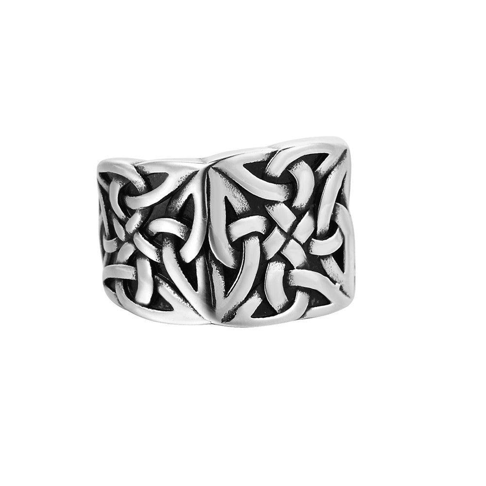 Men's Ring Nordic Viking Retro Ring Personality Punk Titanium Steel Band Statement Ring Jewelry for Men or Women Fashion Ring Gift Idea
