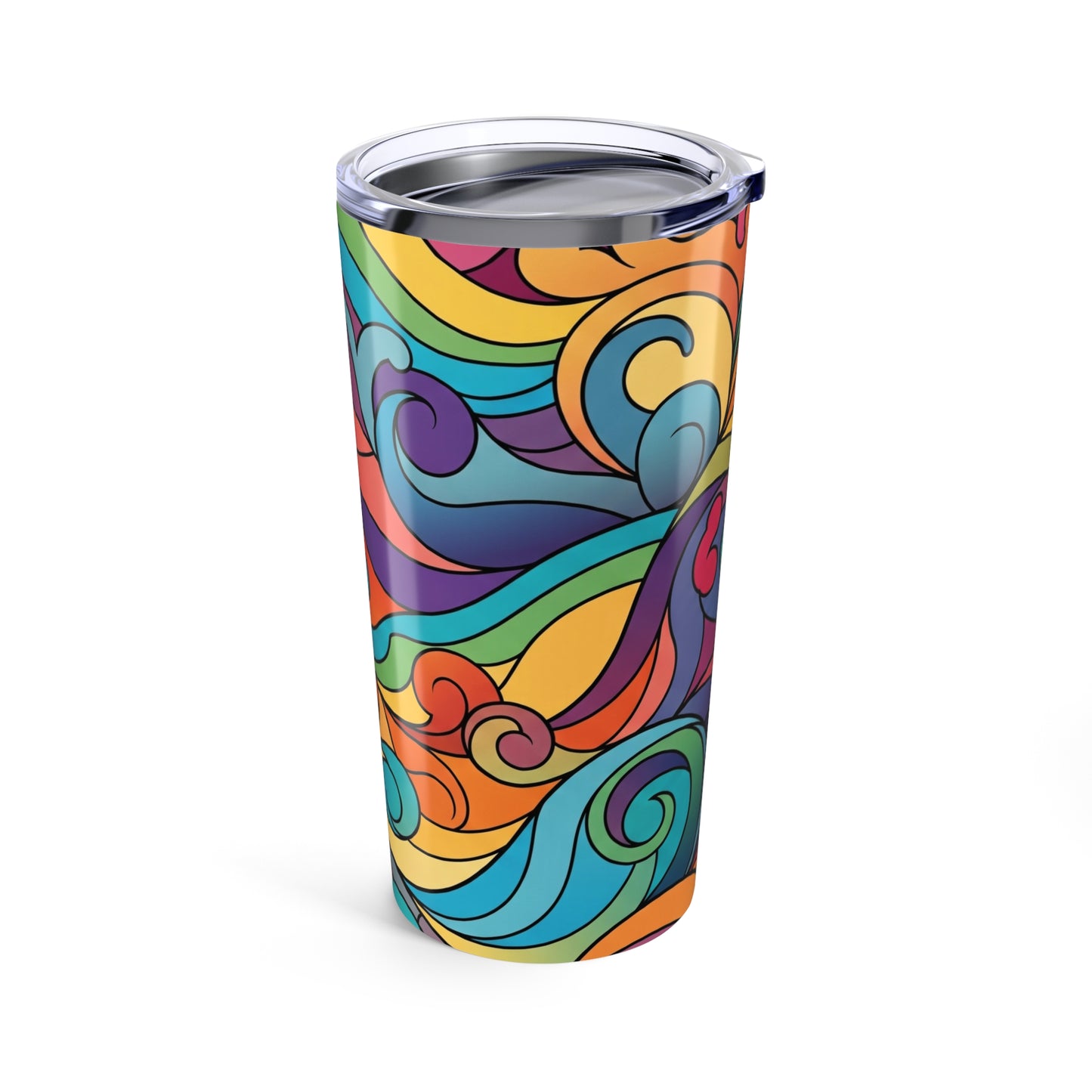 20 Oz Stainless Steel Printed Tumbler With Double Wall Vacuum Insulation Spill Resistant For Hot And Cold Beverages