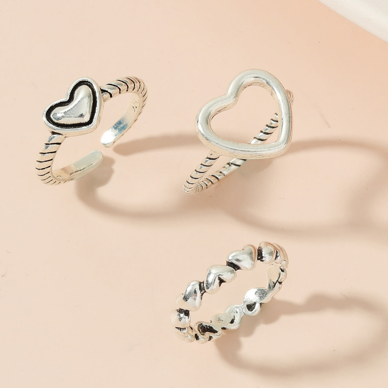 Womens Ring Set Retro Geometric Rings Animal Zodiac Electroplated Alloy 3 Piece Gift For Her Twist Knot Trendy