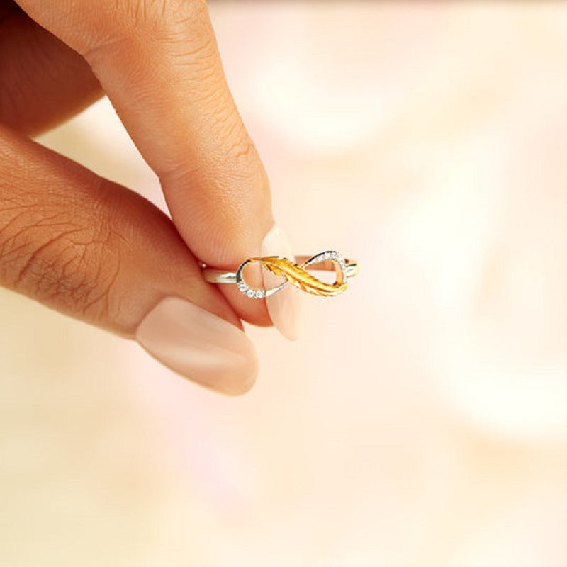 TwoTone Feather Wrap Ring In 925 Sterling Silver Geometric Design With Platinum Finish Electroplating For Women