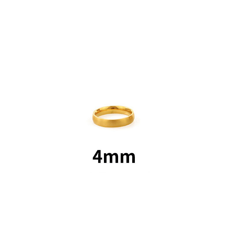 Titanium Steel Ring 18K Gold Plated Geometric Band Jewelry Women Elegant Minimalist Design Electroplated Finish