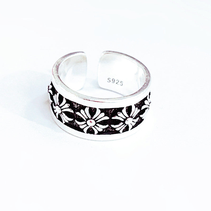 Womens Adjustable Rhombus Ring Retro Fashion Jewelry Korean Vintage Hip Hop Geometric Copper Ring Elegant Look