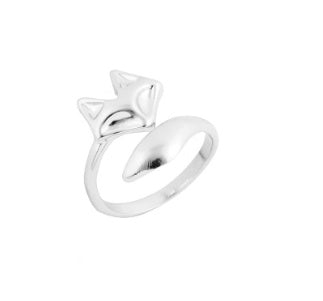 Adjustable Fox Ring For Women Open Copper Jewelry Silver Gold Rose Gold Fox Design Individually Packed Jewelry