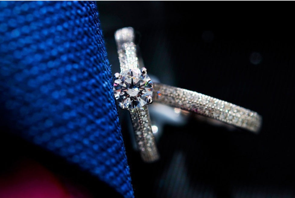 Women Star Design Ring Sterling Silver Plated Copper With Gems Micro Set Jewelry For Engagement And Anniversary