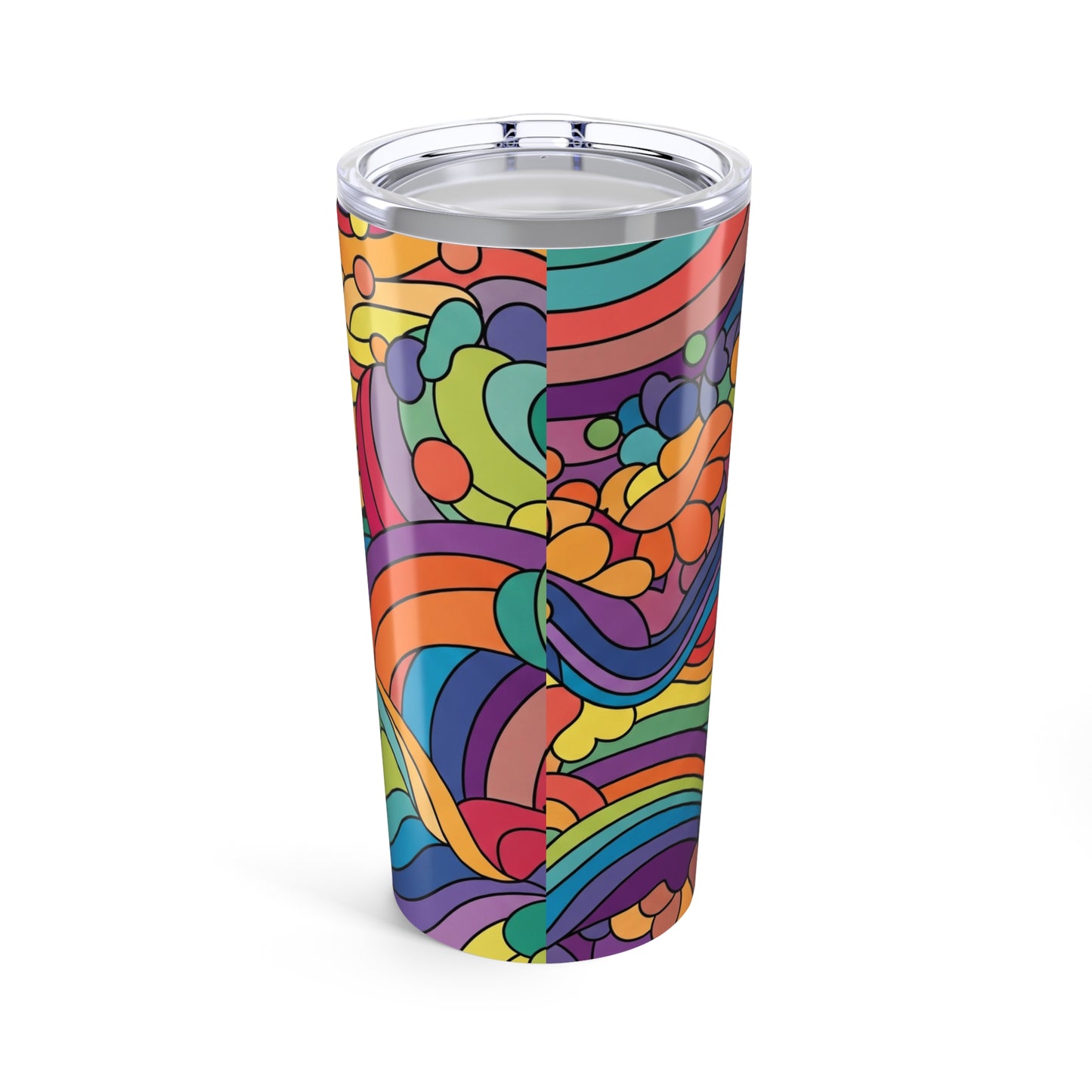 20oz Steel Tumbler With Double Wall Vacuum Insulation Spill Resistant BPA Free Printed Design For Hot And Cold