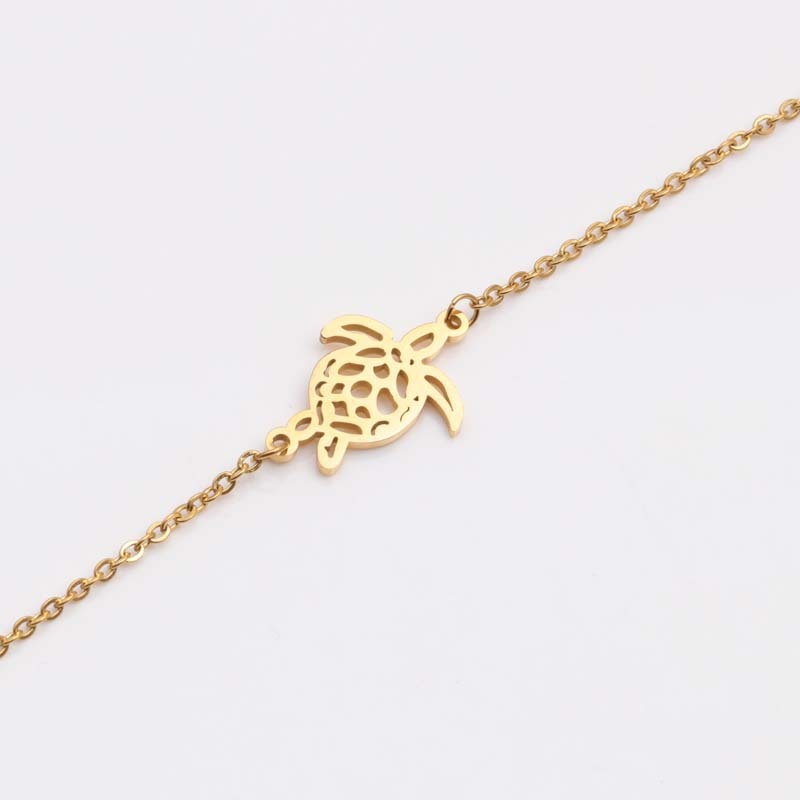 Unisex Turtle Bracelet Stainless Steel Jewelry Adjustable Length Hawaiian Pendant Turtle Charm Gold Tone Styles