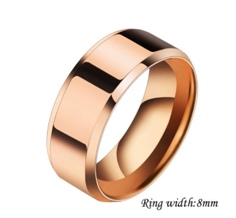 Stainless Steel Couple Rings For Him And Her Geometric Unmounted Ring Set Matching Bands Blue Black Gold Steel