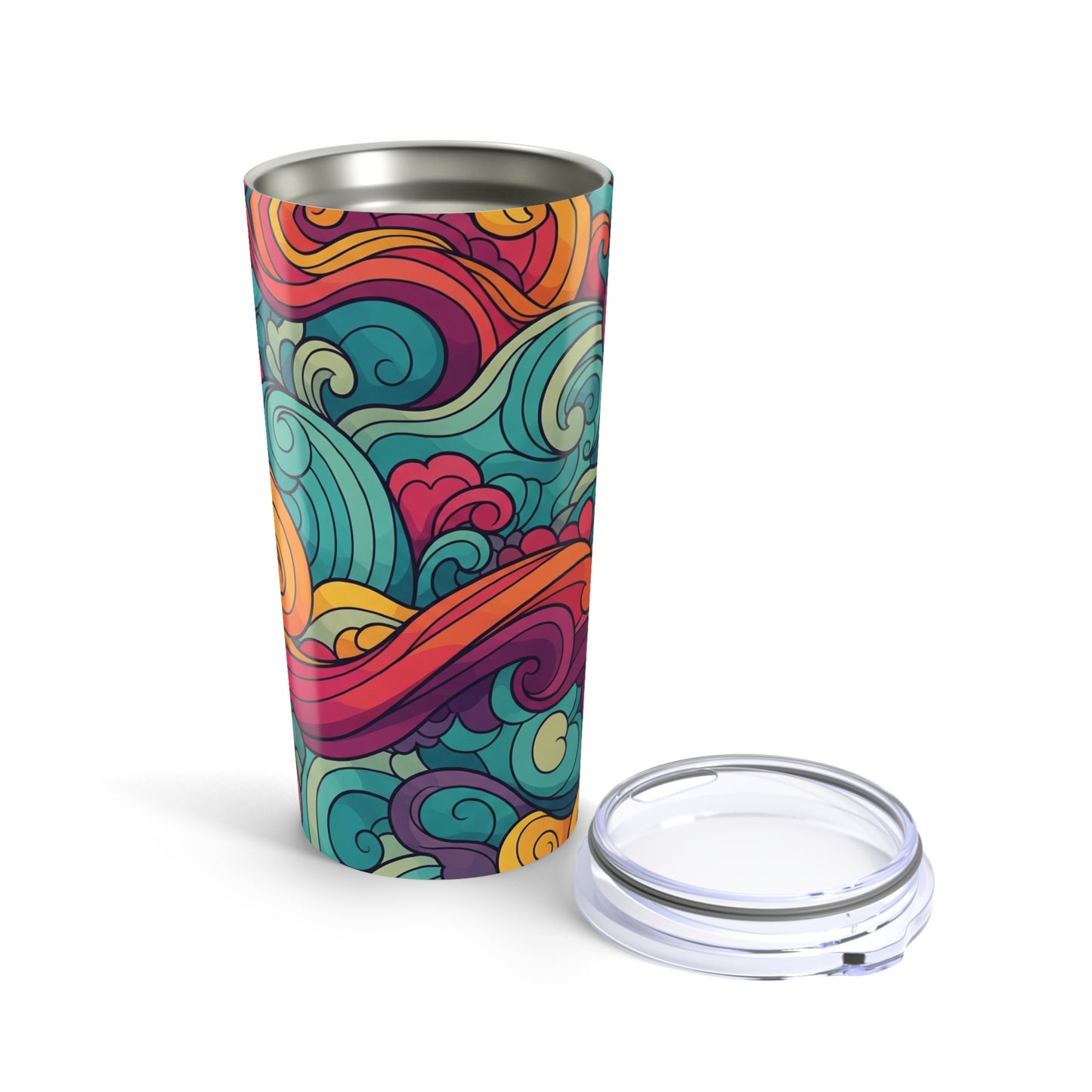 20oz Stainless Steel Travel Mug With Printed Design Double Wall Vacuum Insulated Spill Resistant Hot Cold Coffee