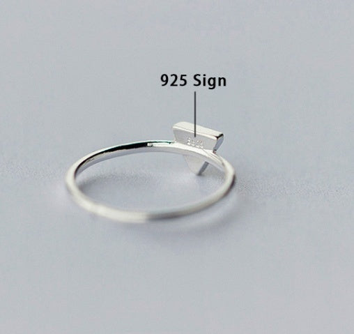 Geometric Triangle Ring 925 Sterling Silver Adjustable Fashion Jewelry Statement Piece Gift For Her Everyday Wear