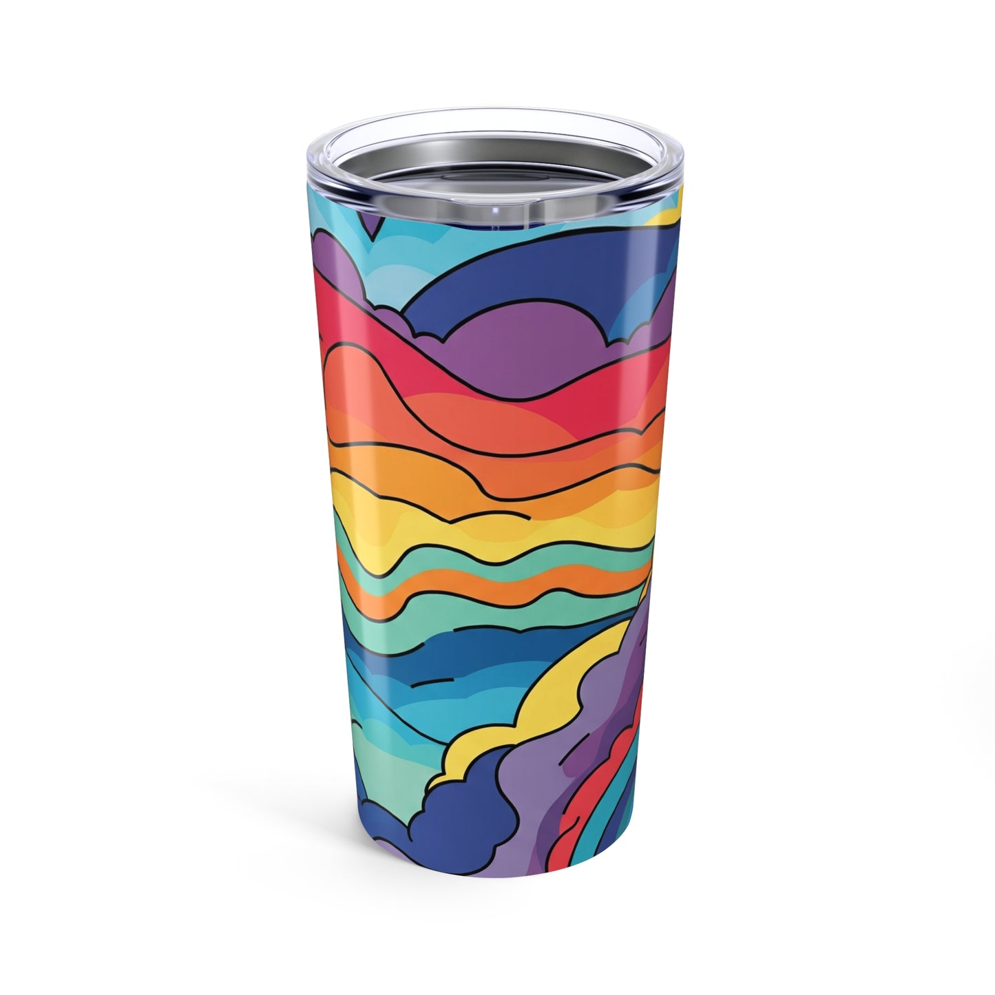 20oz Stainless Steel Tumbler Vibrant Printed Design Double Wall Vacuum Insulation Spill Resistant Thermal Coffee