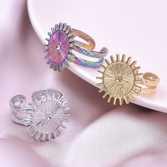 Stainless Steel Rings For Men And Women Simple Geometrical Design Durable Electroplated Finish No Color Fading